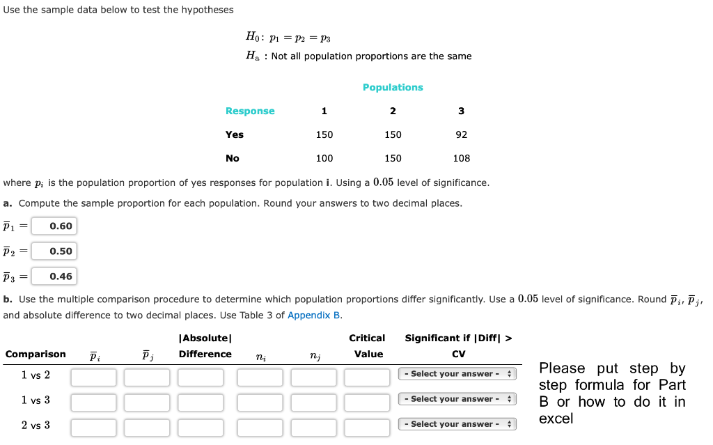 Solved Use the sample data below to test the hypotheses Ho: | Chegg.com