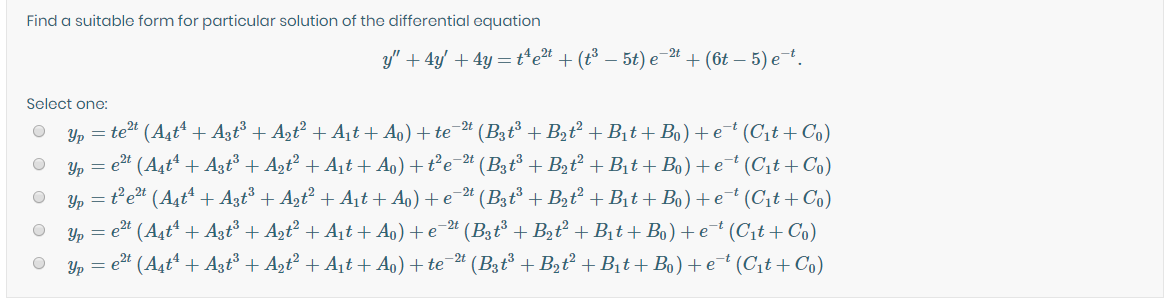 Solved Find A Particular Solution Of The Differential Equ Chegg Com