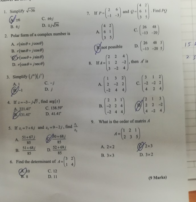 Solved 1. Simplify 36 7. I P1- (2 6 and 0-Find PO +6 B. 6j | Chegg.com