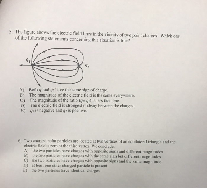 Solved: 5. The Figure Shows The Electric Field Lines In Th... | Chegg.com