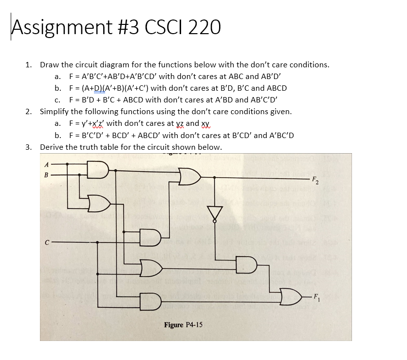 Solved Assignment #3 CSCI 220 C. 1. Draw The Circuit Diagram | Chegg.com