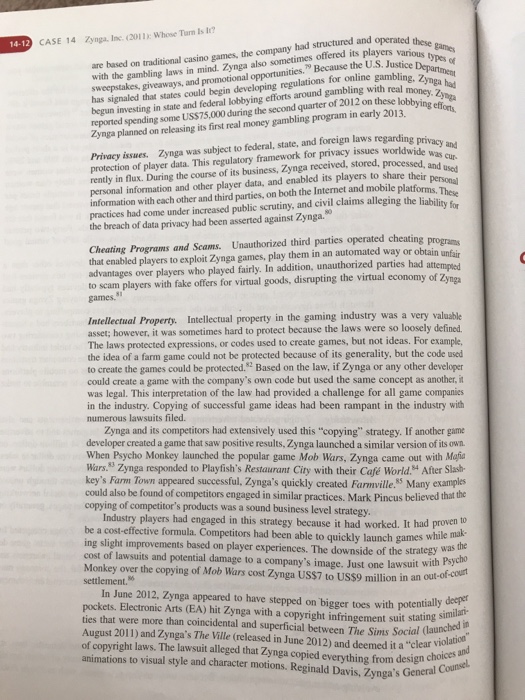 Solved CASE ynga, Inc. (2011): Whose Turn Is It? schary | Chegg.com