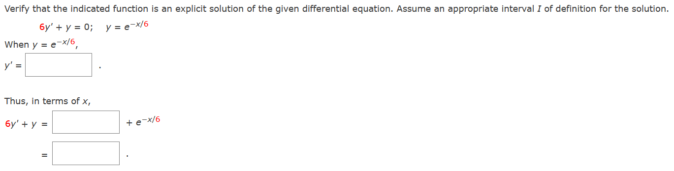 Solved Verify that the indicated function is an explicit | Chegg.com