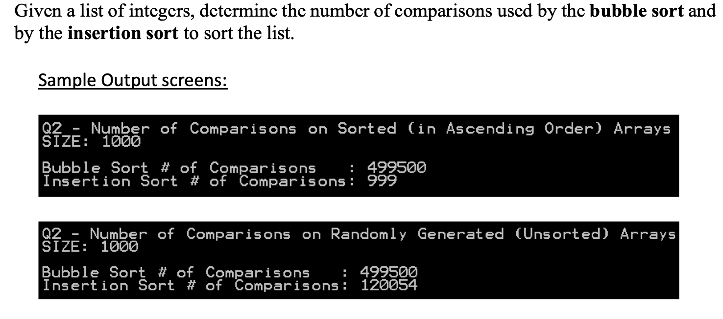 Solved Given a list of integers, determine the number of | Chegg.com
