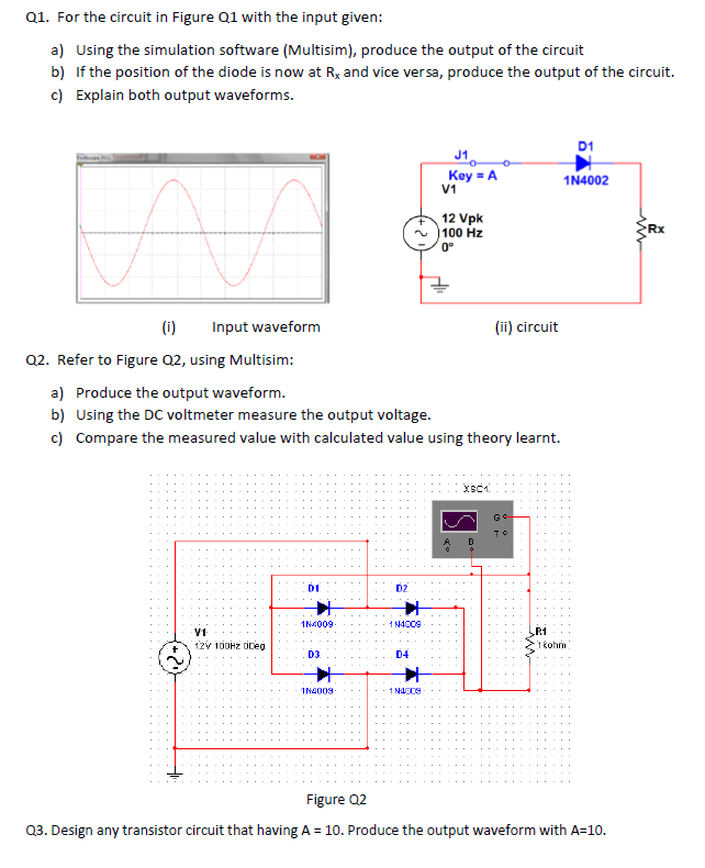 Solved Q1. For The Circuit In Figure Q1 With The Input | Chegg.com