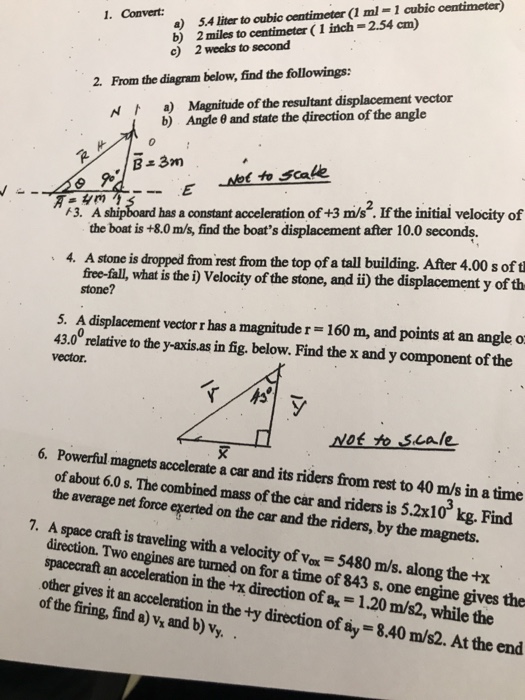 Solved a) 5.4 liter to cubic centimeter (1 ml = 1 cubic | Chegg.com