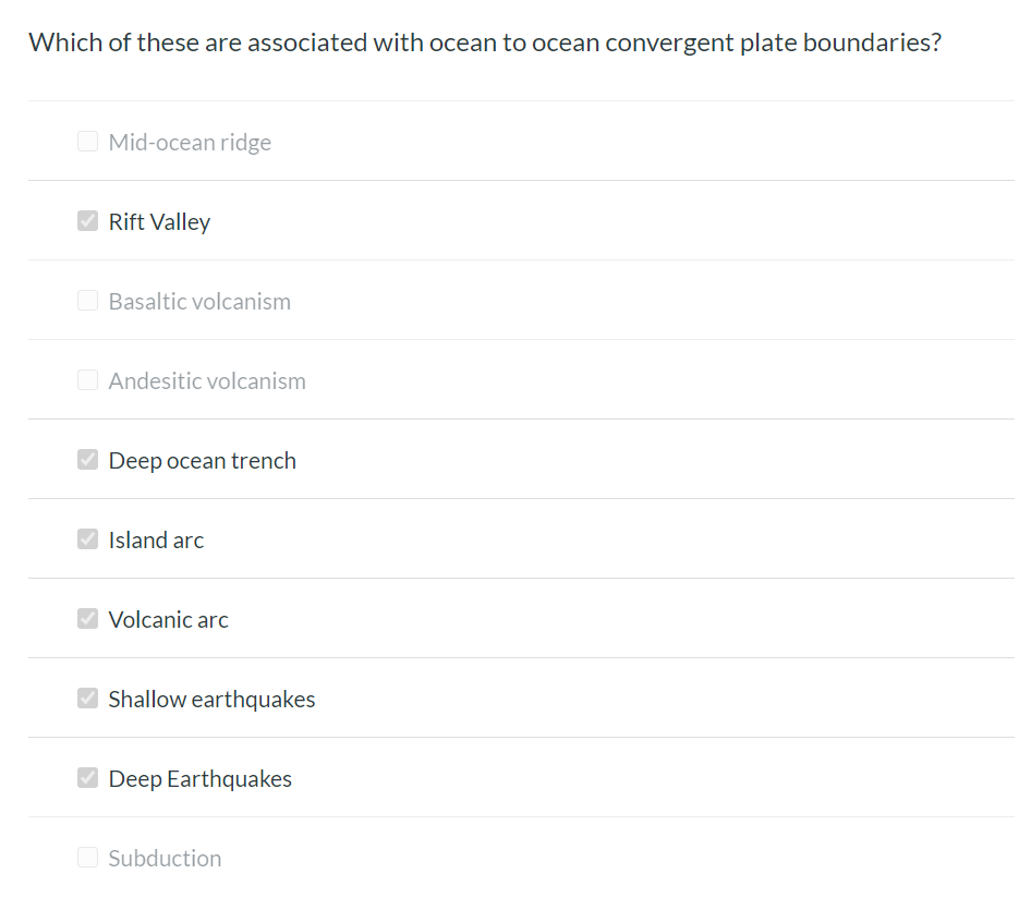 Solved Which of these are associated with ocean to ocean | Chegg.com