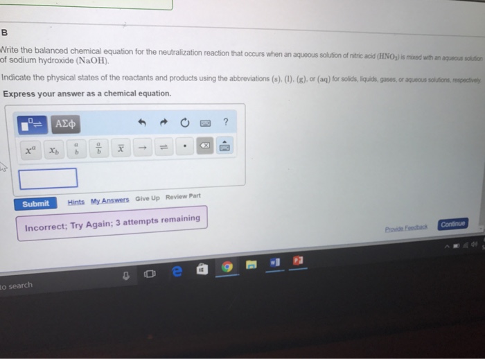 Solved Write the balanced chemical equation for the