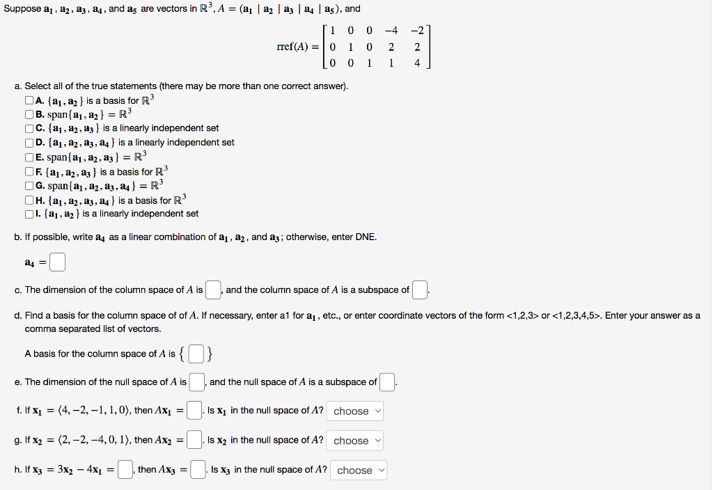 Solved Suppose A1a2a3a4 And A5 Are Vectors In 4776