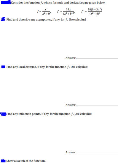 Solved Consider the function f, whose formula and | Chegg.com