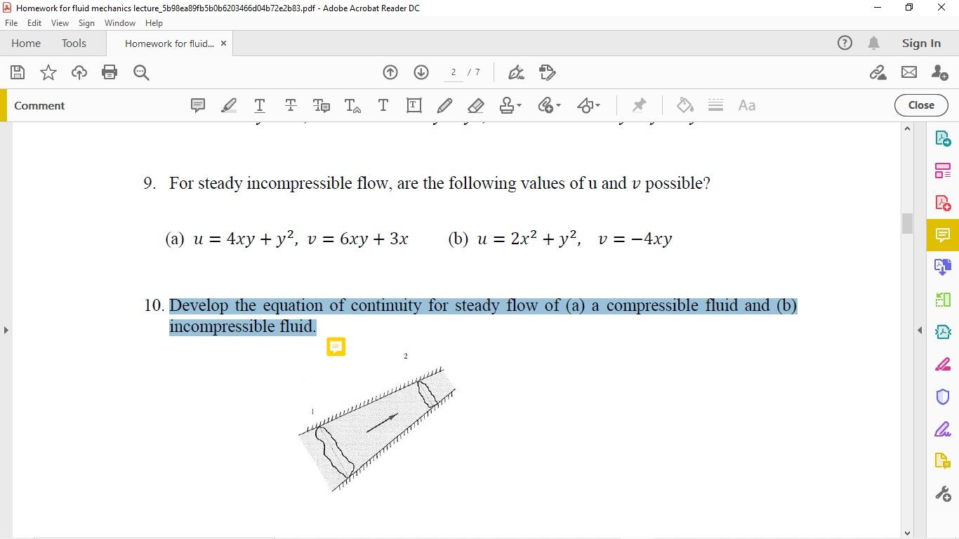 Solved х Homework For Fluid Mechanics | Chegg.com