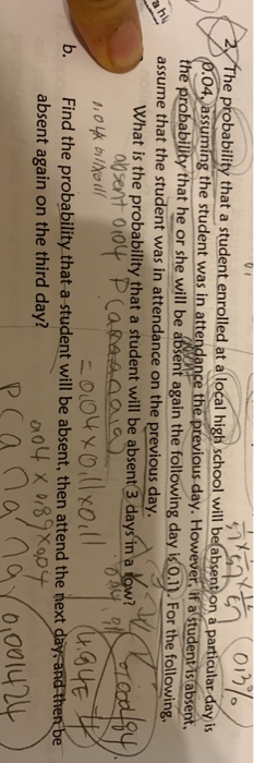 Solved he probability that a student enrolled at a local | Chegg.com