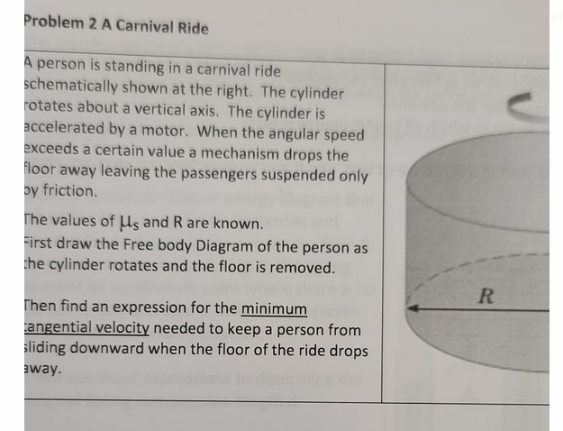 Solved Problem 2 A Carnival Ride A person is standing in a | Chegg.com