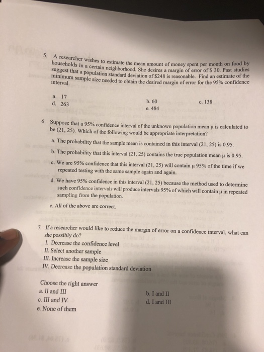 Solved 5. A researcher wishes to estimate the mean amount of | Chegg.com