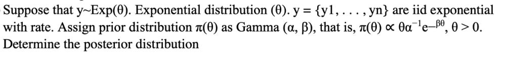 Solved Suppose that y∼Exp(θ). Exponential distribution | Chegg.com