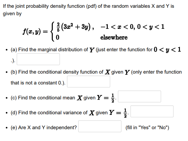 Solved If the joint probability density function (pdf) of | Chegg.com