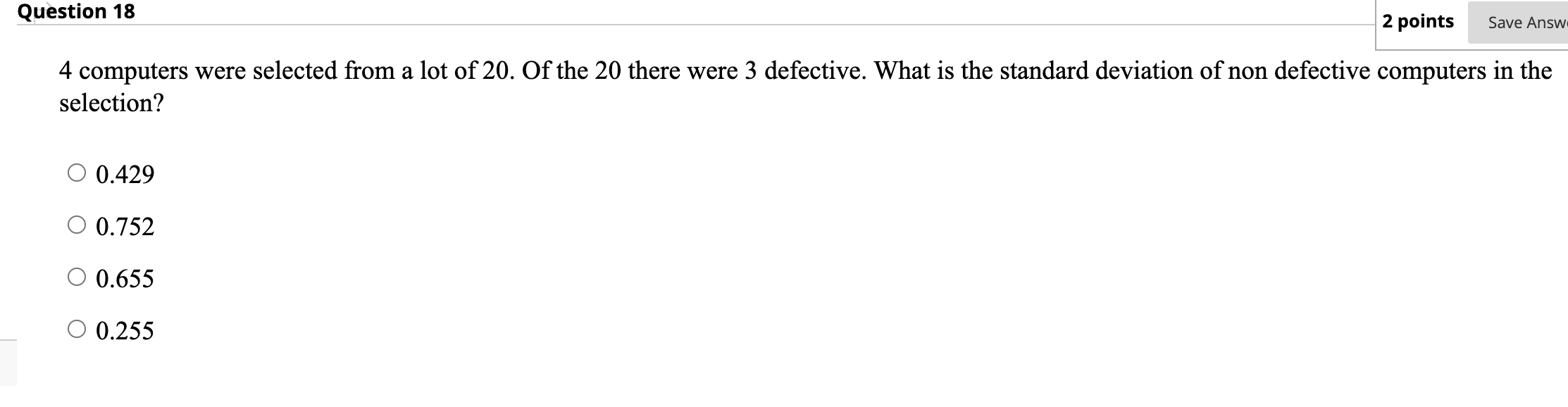 Solved Question 18 2 points Save Answ 4 computers were | Chegg.com