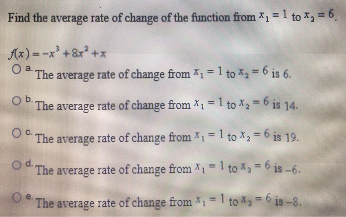 how to determine the average rate of change of a function