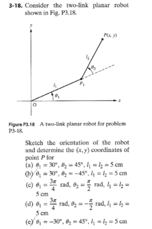 Solved 318. Consider the twolink planar robot shown in