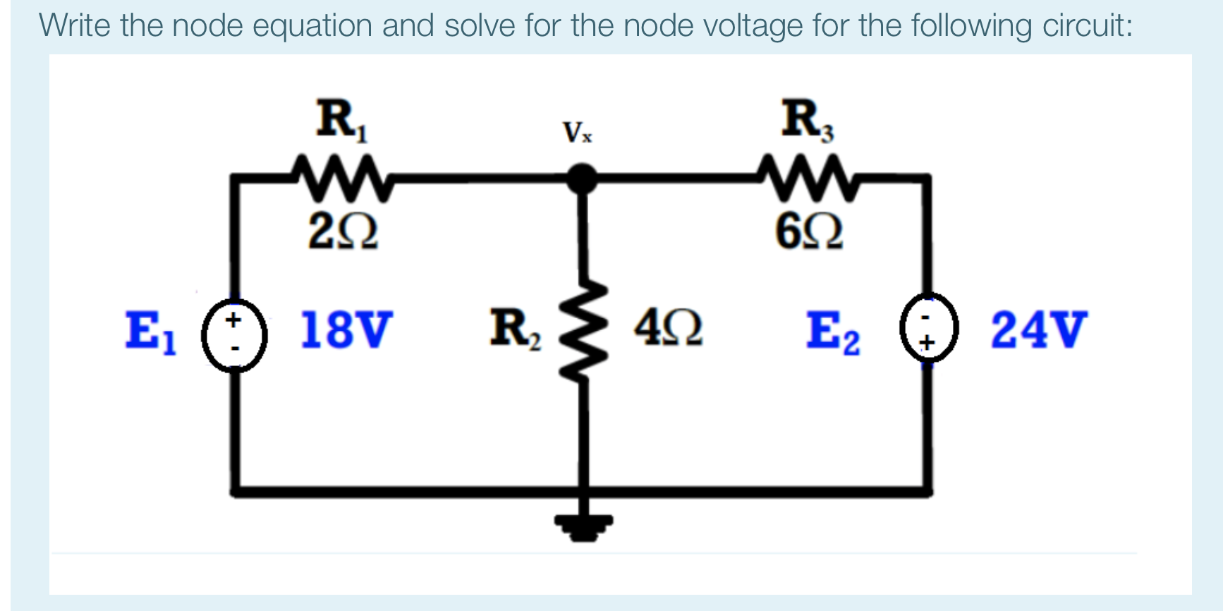 Solved Write the node equation and solve for the node | Chegg.com