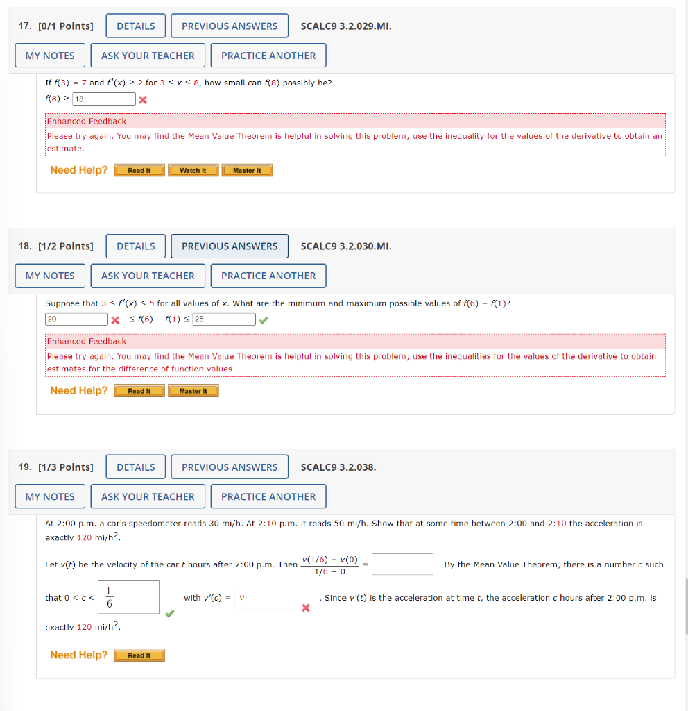 Solved If F 3 7 And F′ X ≥2 For 3≤x≤8 How Small Can F 8