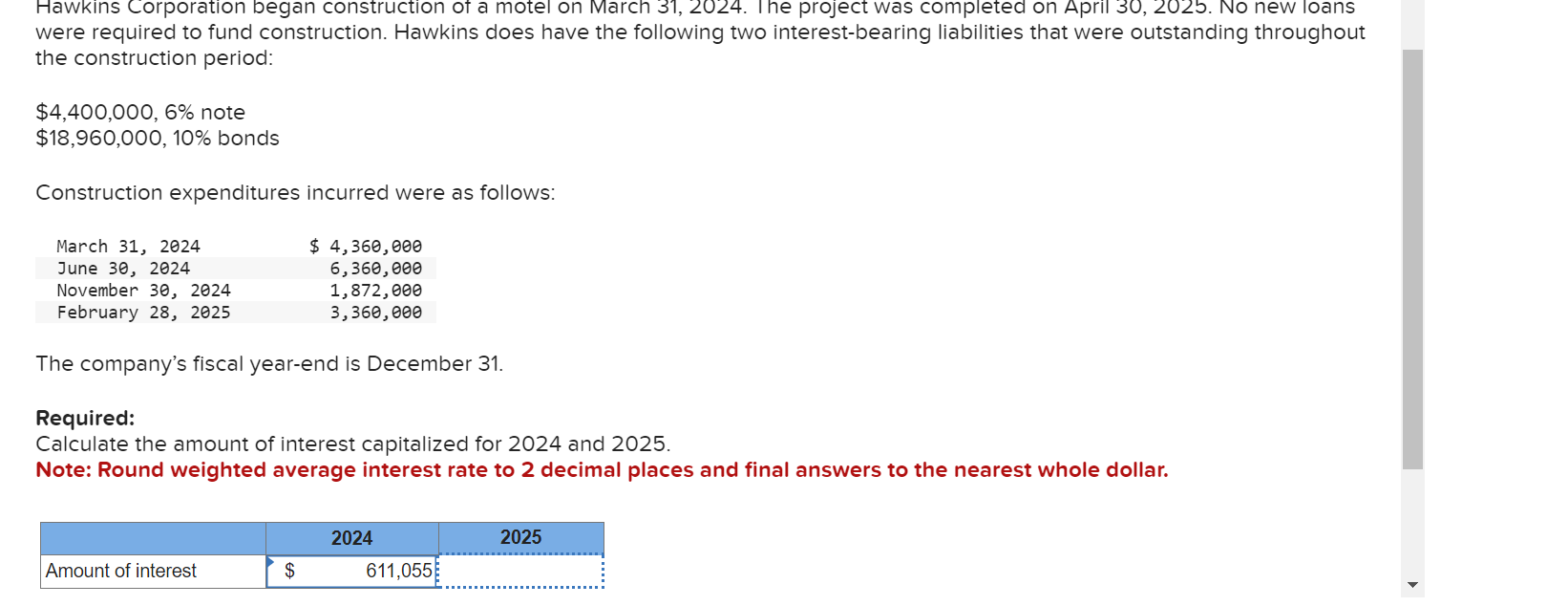 Solved The answer for 2024 611,055 is correct. The weighted