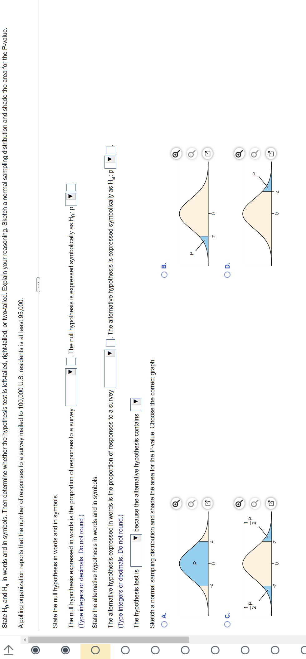 state the null hypothesis in words and in symbols