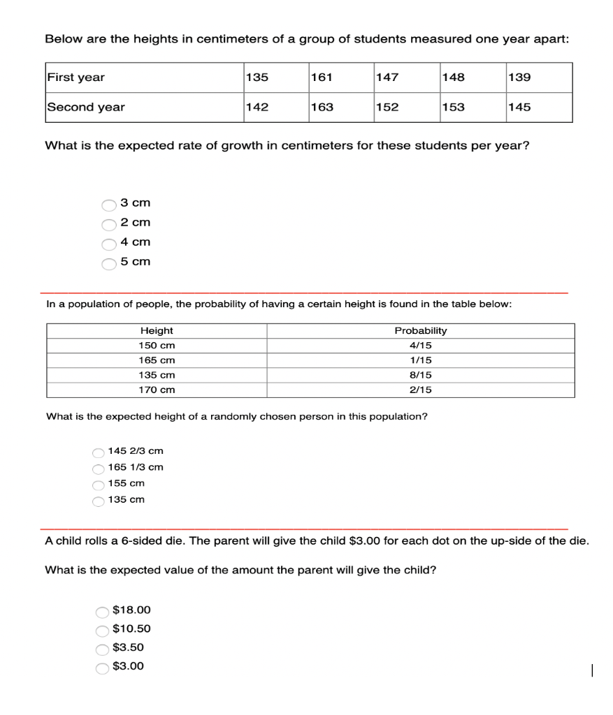 Solved Below are the heights in centimeters of a group of