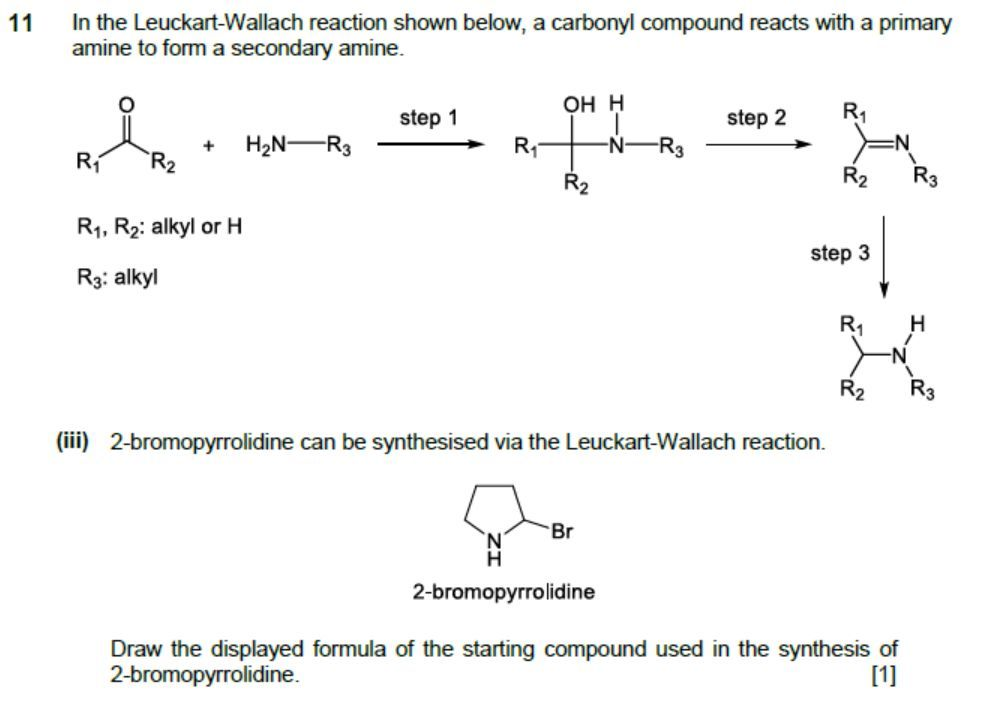 Solved 11 In the Leuckart-Wallach reaction shown below, a | Chegg.com