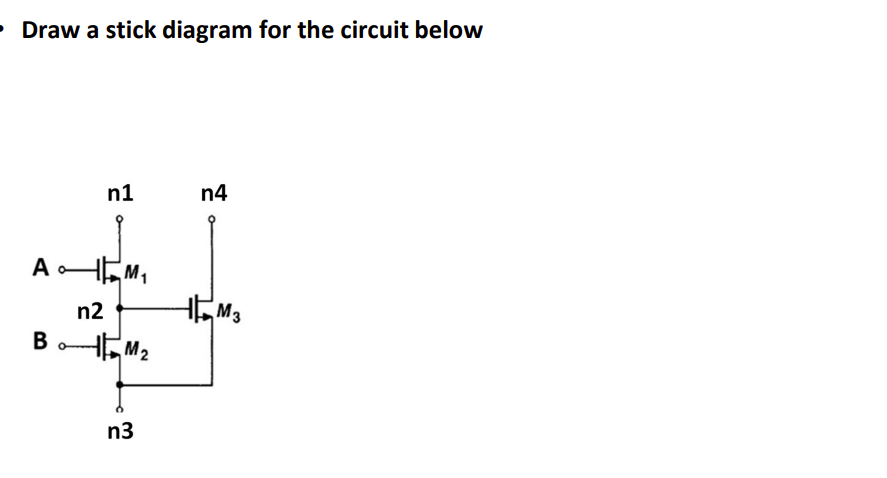 Draw a stick diagram for the circuit below | Chegg.com
