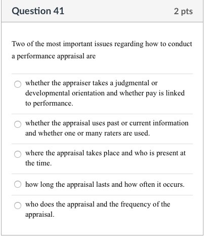 Solved Question 41 2 pts Two of the most important issues | Chegg.com