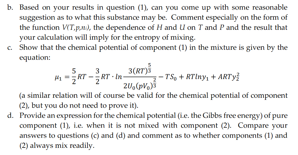 Solved 1. Consider a mixture of two components (1) an (2), | Chegg.com
