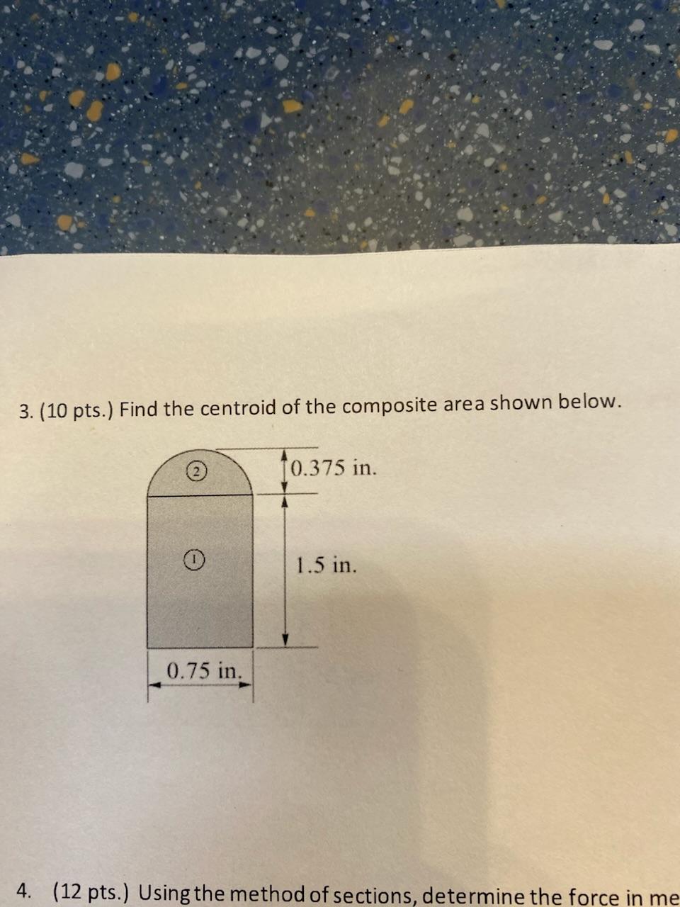 [Solved]: 3. (10 pts.) Find the centroid of the composite