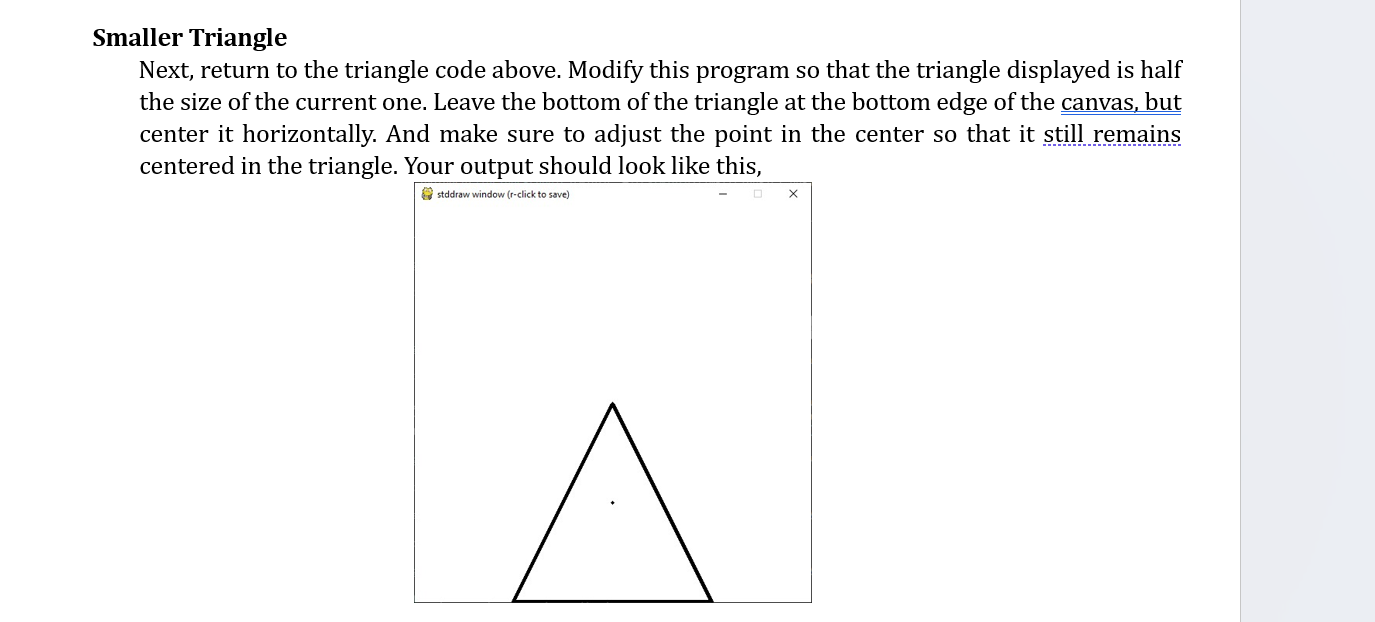 Solved stddraw.line (0,0,.5,1) stddraw.line (.5,1,1,0) | Chegg.com