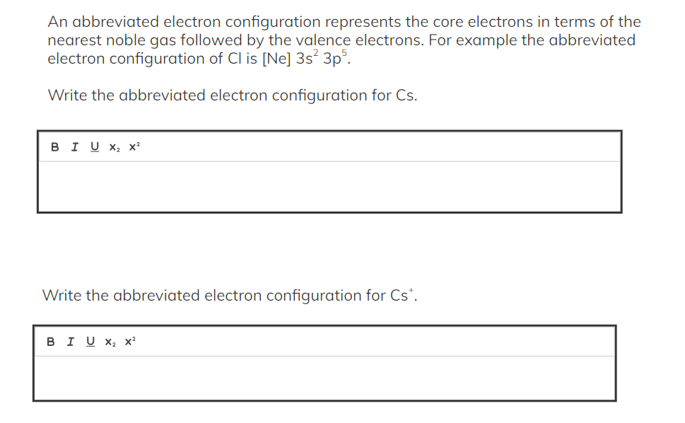 Solved An abbreviated electron configuration represents the | Chegg.com
