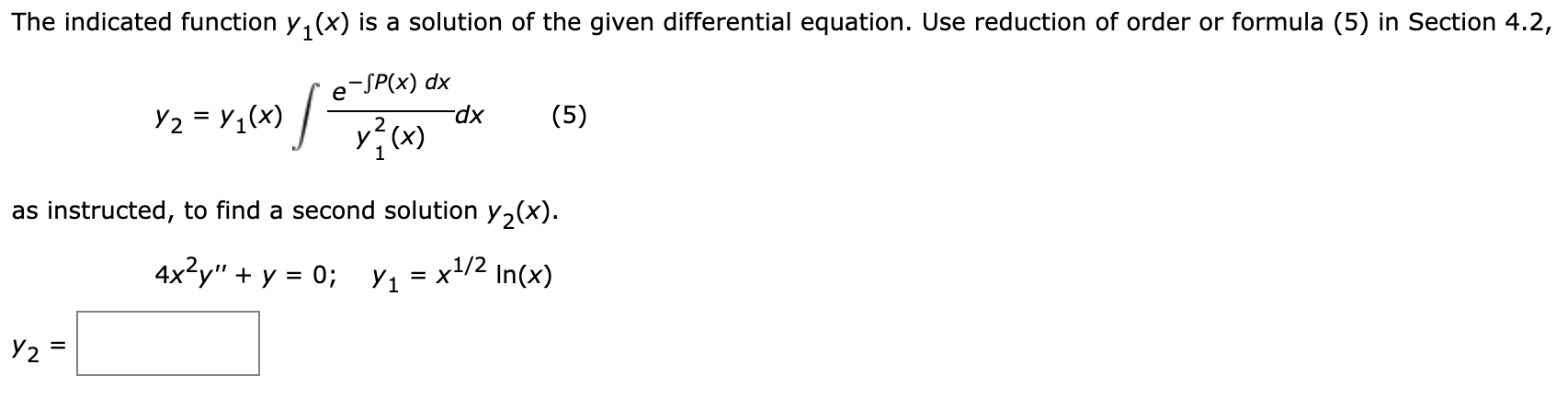 solved-the-indicated-function-y1-x-is-a-solution-of-the-chegg