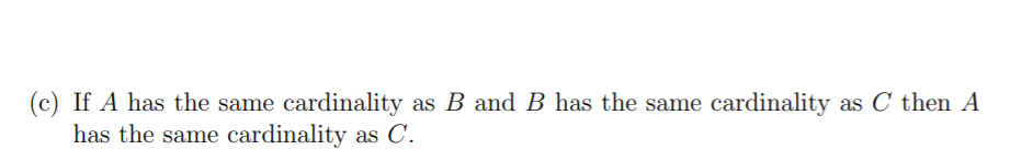 Solved A Set A Has The Same Cardinality As The Set B If And | Chegg.com