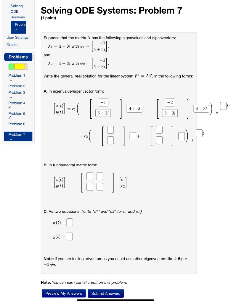 Solved Sets Solving ODE Systems Solving ODE Systems: Problem | Chegg.com