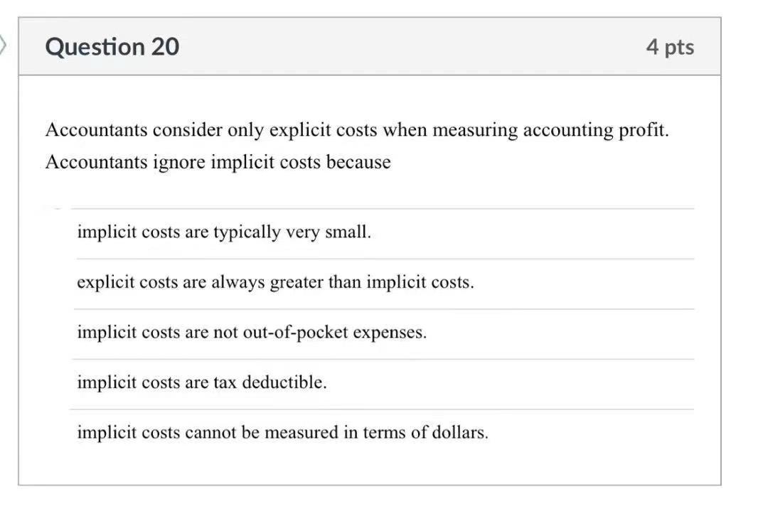 Solved Question 17 4 pts Use the following information to | Chegg.com