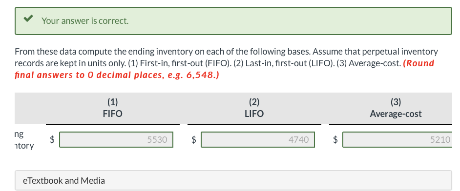 Solved Some of the information found on a detail inventory | Chegg.com