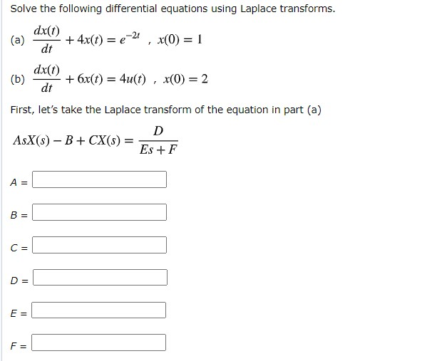 Solved Solve The Following Differential Equations Using