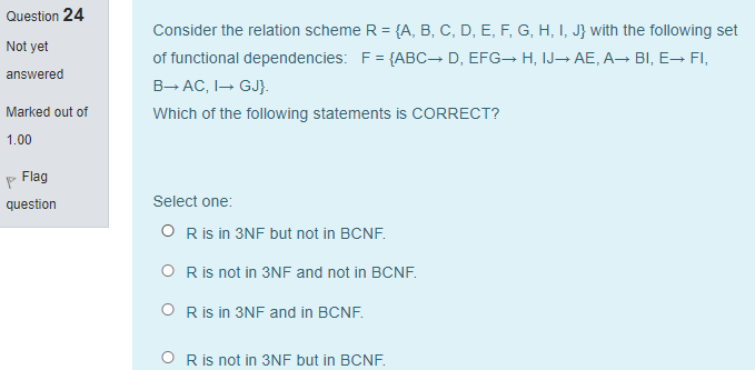 Solved Question 24 Not Yet Answered Consider The Relation Chegg Com