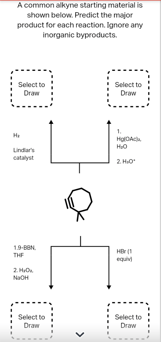 Solved A common alkyne starting material is shown below.