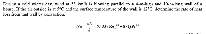 Solved During a cold winter day, wind at 55 km/h is blowing | Chegg.com