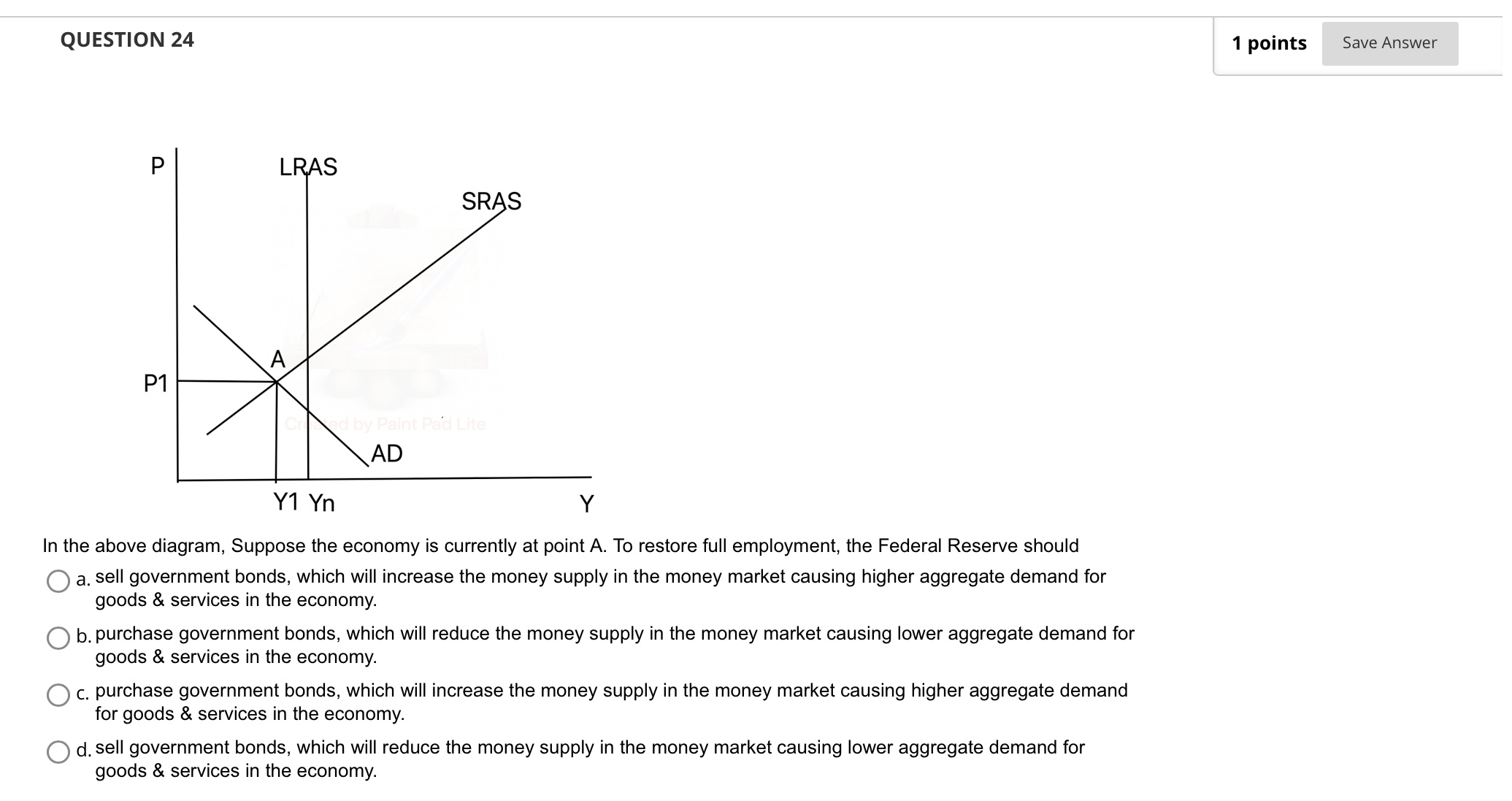 Solved QUESTION 24 In the above diagram, Suppose the economy | Chegg.com