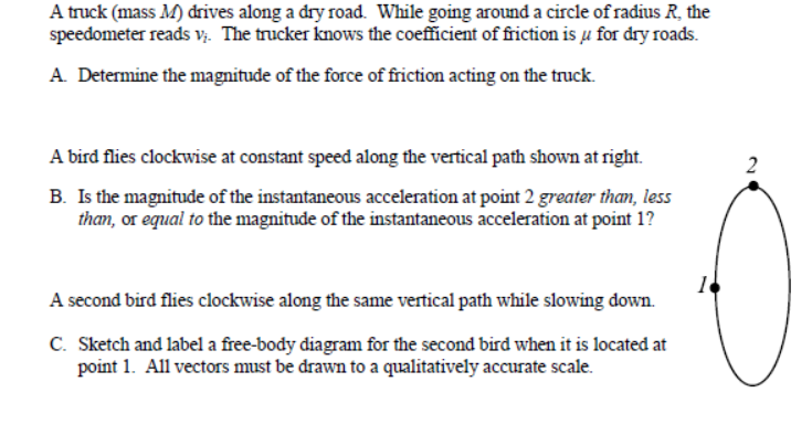 Solved A Truck Mass M Drives Along A Dry Road While Going Chegg Com