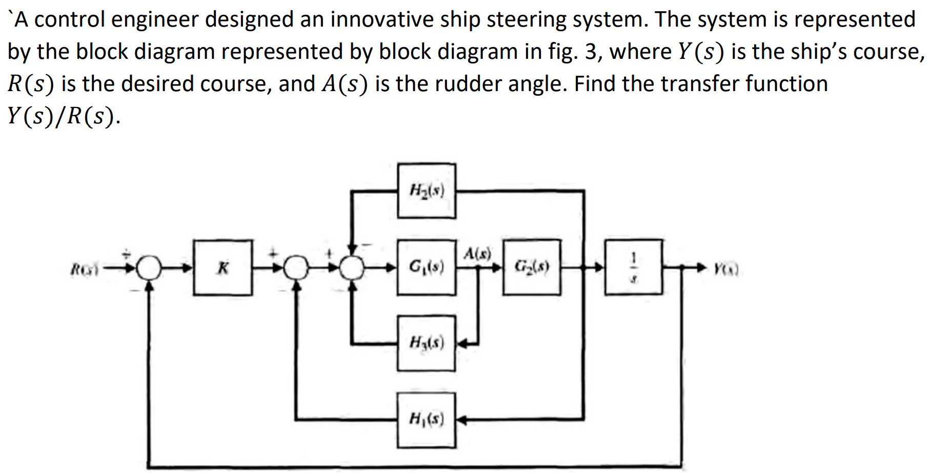 Solved 'A control engineer designed an innovative ship | Chegg.com