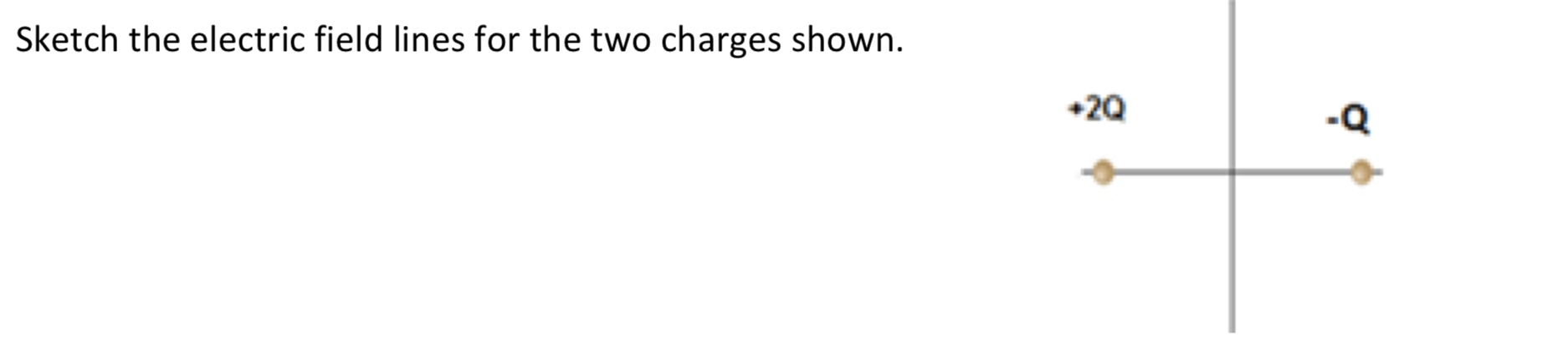 Solved Sketch the electric field lines for the two charges | Chegg.com