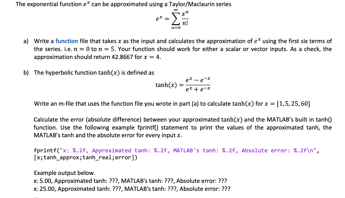 Solved 00 The exponential function ex can be approximated | Chegg.com