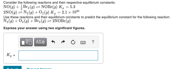 Solved Consider the following reactions and their respective | Chegg.com